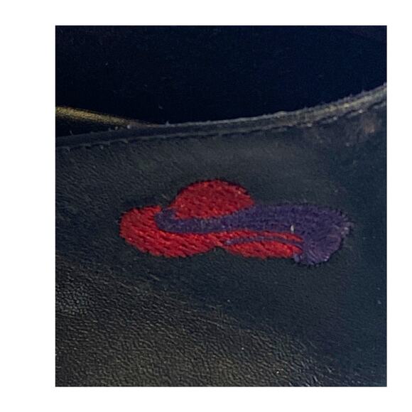 Keds Grasshopper Women's Red Hat Society Black Leather Loafers Embroidery Size 8 - Picture 5 of 8